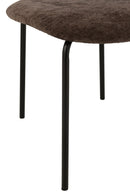 Dining Chair Textile/Metal Dark Brown