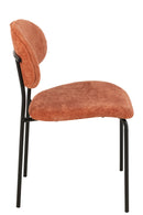 Dining Chair Textile/Metal Orange Rust