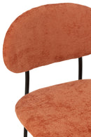 Dining Chair Textile/Metal Orange Rust