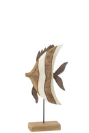 Fish Striped On Stand Paulownia Wood Small