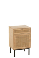 Night Table Square Mdf/Metal Natural/Black - Majorr