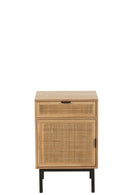 Night Table Square Mdf/Metal Natural/Black - Majorr