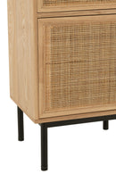 Night Table Square Mdf/Metal Natural/Black - Majorr