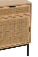 Night Table Square Mdf/Metal Natural/Black - Majorr