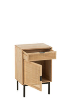 Night Table Square Mdf/Metal Natural/Black - Majorr