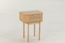 Night Table Rounded Mdf/Pine Wood Natural - Majorr