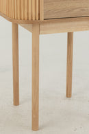Night Table Rounded Mdf/Pine Wood Natural - Majorr