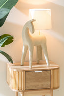 Night Table Rounded Mdf/Pine Wood Natural