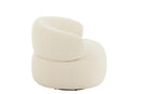 Chair Swivel Round Poplar Wood/Foam Cream
