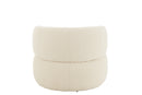 Chair Swivel Round Poplar Wood/Foam Cream