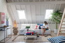 Chair Swivel Square Poplar Wood/Foam Cream