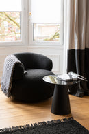 Chair Swivel Round Poplar Wood/Foam Black