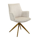Draaistoel met arm Dakota beige chenille - Majorr