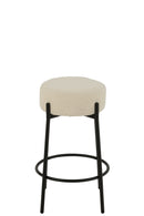 Bar Stool Boucle Plywood/Polyester White/Black