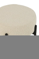 Bar Stool Boucle Plywood/Polyester White/Black