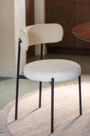 Chair Boucle Plywood/Polyester White/Black