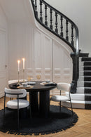 Chair Boucle Plywood/Polyester White/Black
