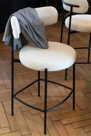 Bar Chair Boucle Plywood/Polyester White/Black