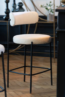 Bar Chair Boucle Plywood/Polyester White/Black
