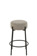 Bar Stool Boucle Plywood/Polyester Grey/Black