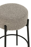 Bar Stool Boucle Plywood/Polyester Grey/Black