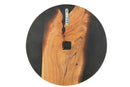 Wall Clock Modern Acacia Wood/Resin Natural/Black