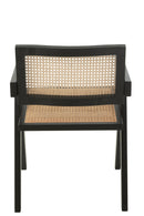 Chair Grid Ash Wood/Rattan Black