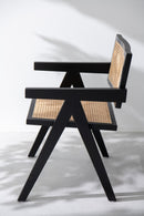 Chair Grid Ash Wood/Rattan Black