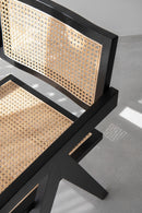 Chair Grid Ash Wood/Rattan Black