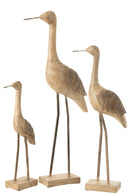 Decoration Bird Mango Wood/Metal Beige/Black Large
