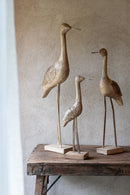 Decoration Bird Mango Wood/Metal Beige/Black Large