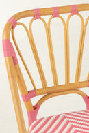 Dining Chair Rattan Pink/White