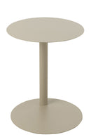 Table d'appoint ronde en métal beige