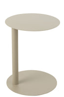 Table d'appoint ronde en métal beige