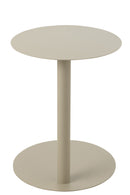 Table d'appoint ronde en métal beige