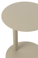 Table d'appoint ronde en métal beige