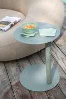 Table d'appoint ronde en métal vert