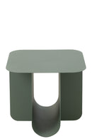 Table d'appoint carrée en métal vert