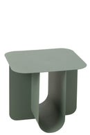 Table d'appoint carrée en métal vert