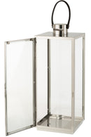 Lantern Square Metal/Glass Silver