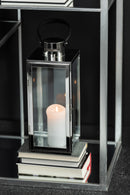 Lantern Square Metal/Glass Silver
