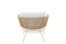 Set Of 3 Chairs Poa Steel/Rattan White