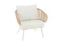 Set Of 3 Chairs Poa Steel/Rattan White