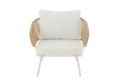 Set Of 3 Chairs Poa Steel/Rattan White
