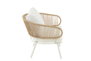 Set Of 3 Chairs Poa Steel/Rattan White