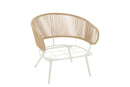 Set Of 3 Chairs Poa Steel/Rattan White