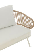 Set Of 3 Chairs Poa Steel/Rattan White