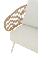Set Of 3 Chairs Poa Steel/Rattan White