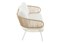 Set Of 3 Chairs Poa Steel/Rattan White