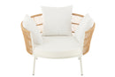 Chair Joa Steel/Rattan White